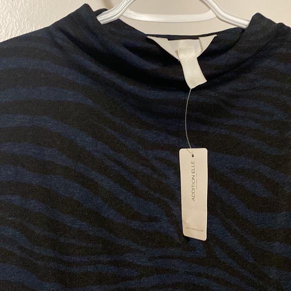 Long sleeve blue and black zebra print maxi dress 3X - Picture 6 of 9